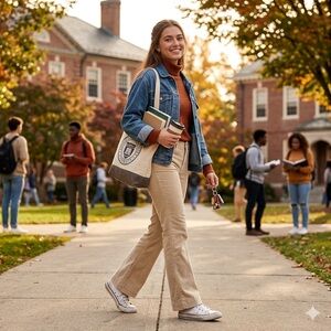 Beige Corduroy Flared Leg Pants